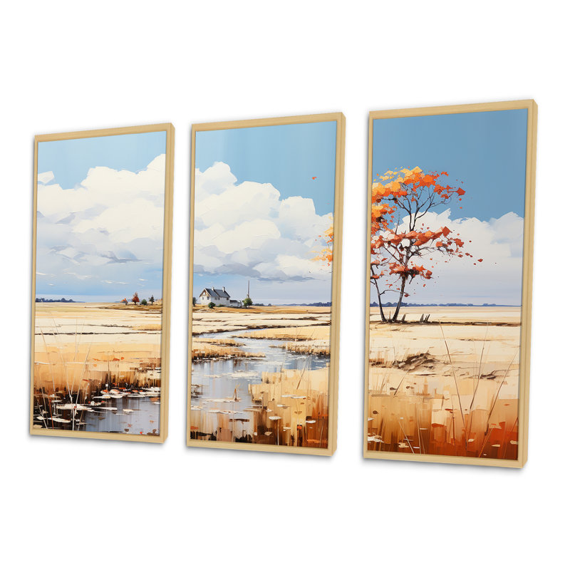 Ensemble de décorations murales Prayies Endless Meadows, H 40 po x l 60 po x P 1 po, Cadre naturel flottant