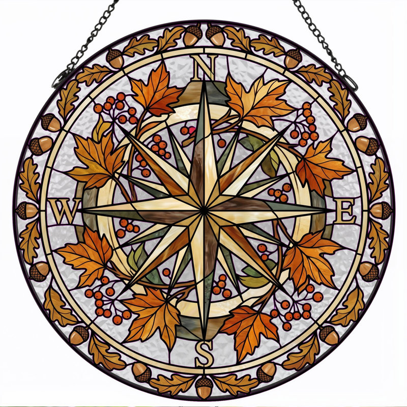 Vitrail Compass Rose, H 7,8 po