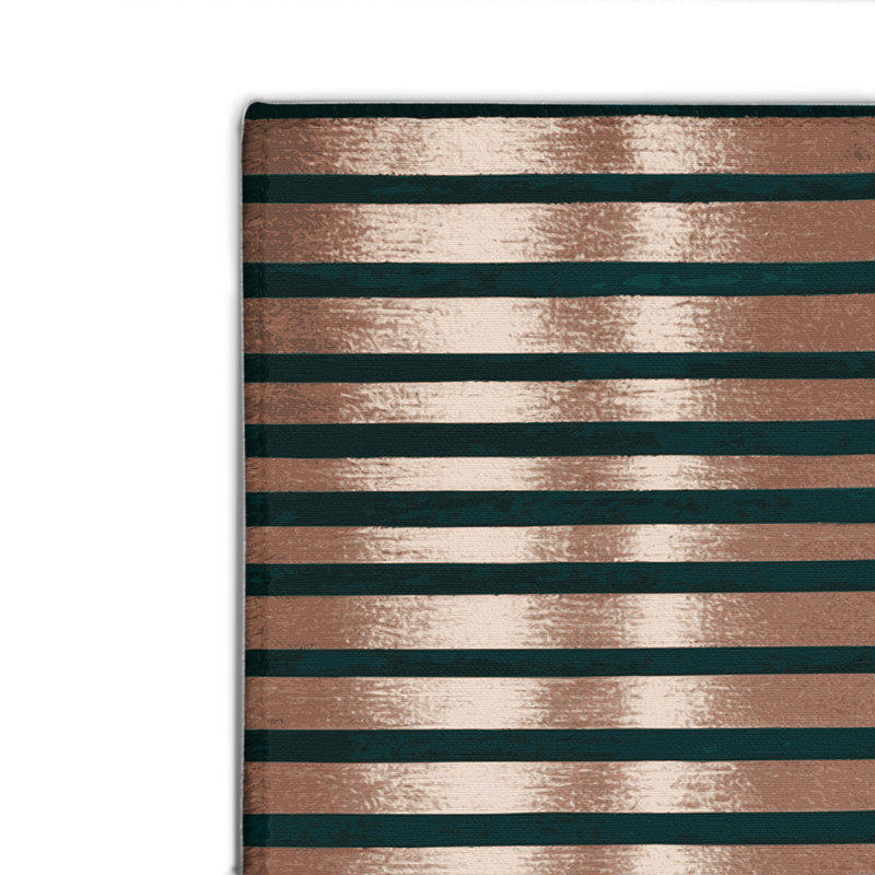 Tapis intérieur / extérieur vert HorizontalStripes, Rectangulaire 8 pi x 10 pi