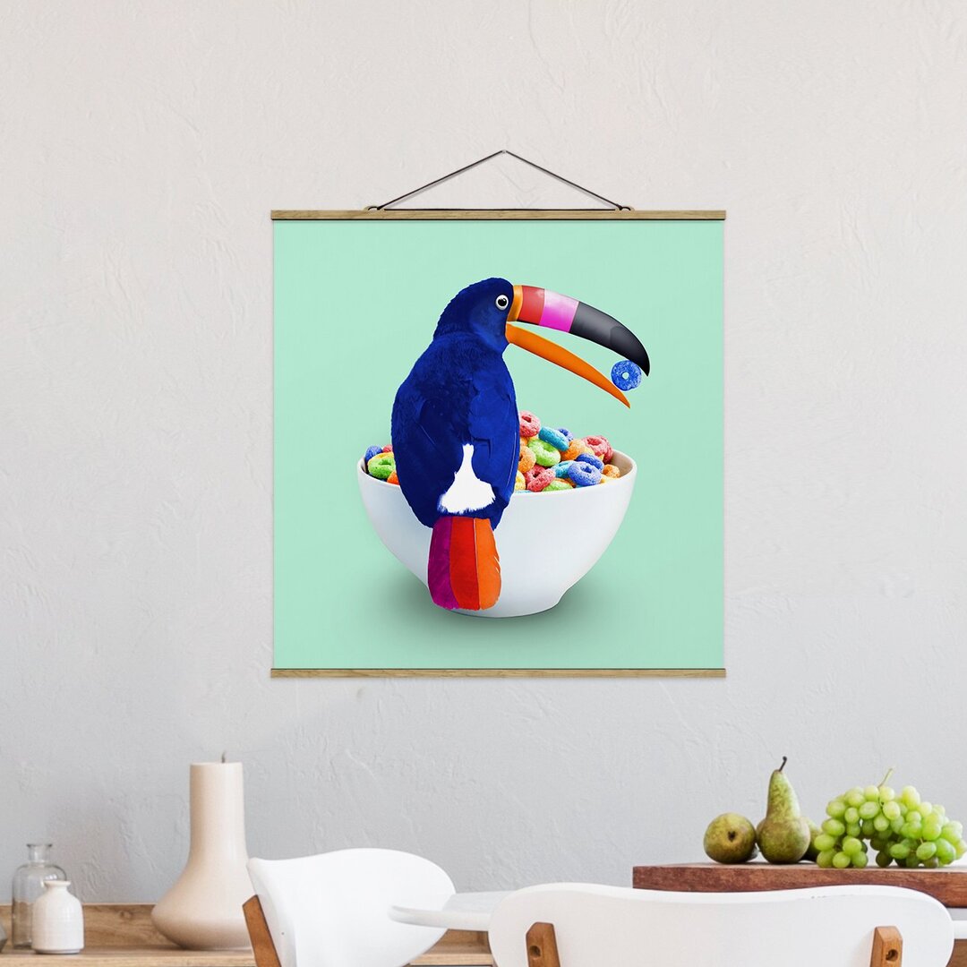 Grafikdruck Frühstück mit Toucan von Jonas Loose