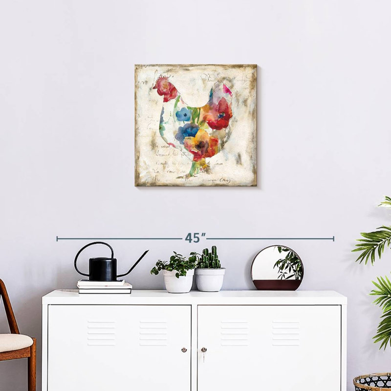 Crowle Flowered Hen, 20" H x 20" W
