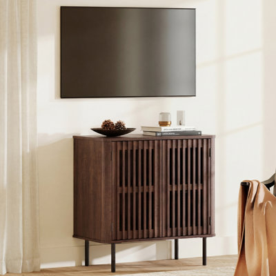  Meuble télé 31,5 po H pour téléviseur de 43 po ou moins, meuble audio-vidéo en bois avec rangement pour le salon et la chambre à coucher