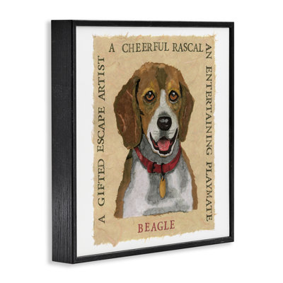 Fun Beagle Pet Phrases Framed Giclee Art by Nancy Overton
