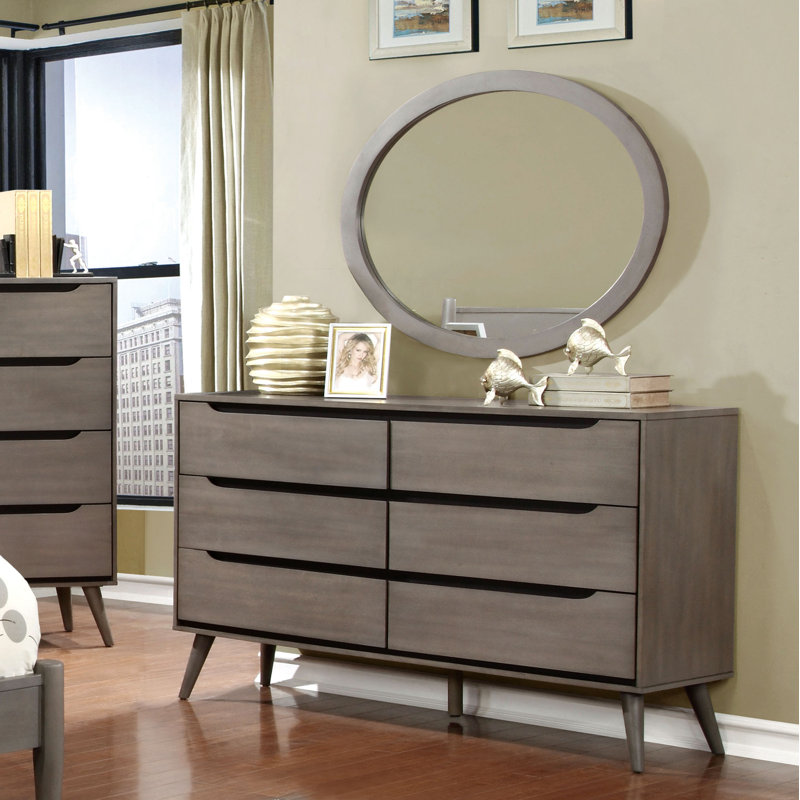 Stalter 58'' W 6 - Drawer Dresser, Gray