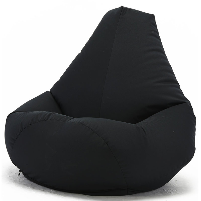 Seater Polyester Blend Outdoor Friendly Bean Bag Chair, Black