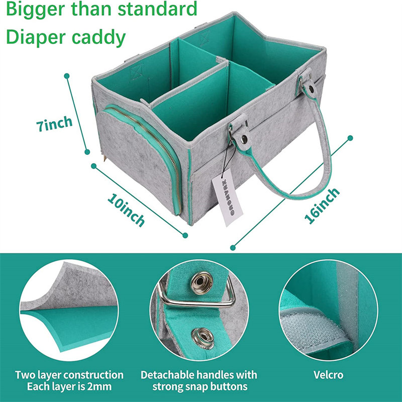 Rebrilliant Fabric Decorative Basket, 7" H x 16" W x 10" D, Gray