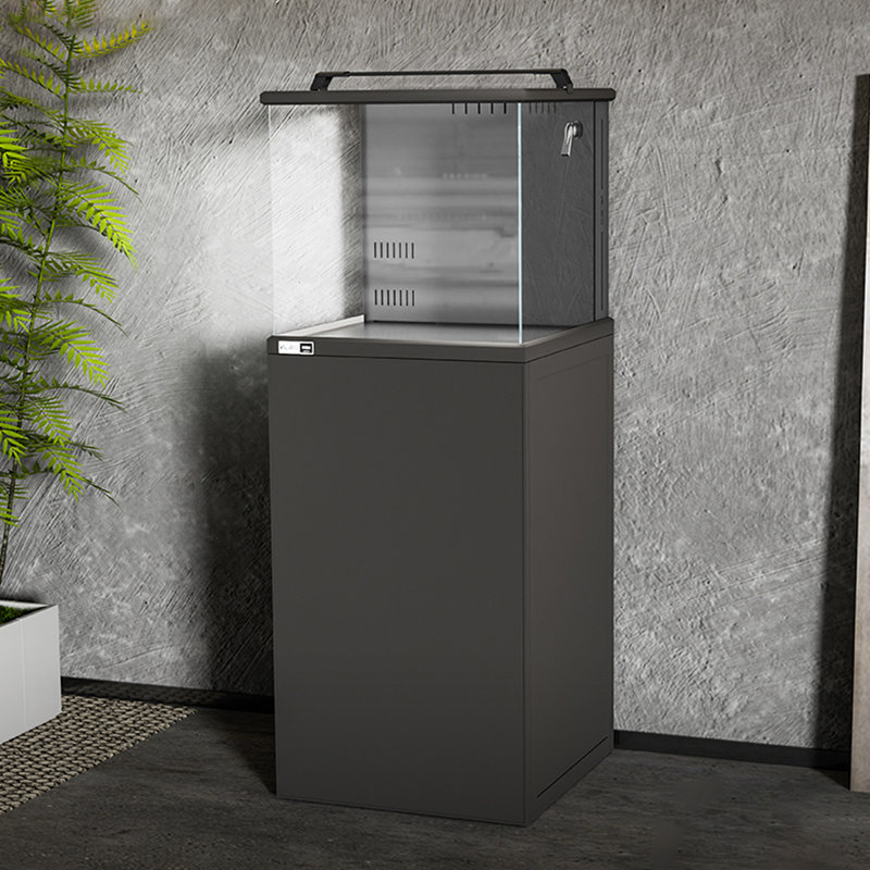 Petit réservoir carré d'aquariums en alliage d'aluminium, 15,85 gallons (H 51,97 po x l 24,02 po x P 20,47 p, Gris