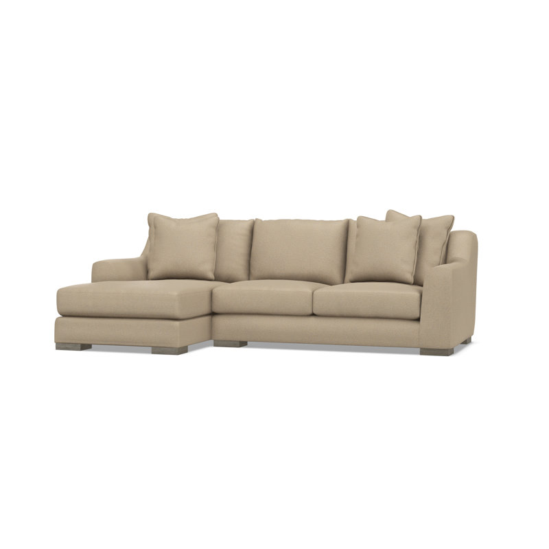 Gabi 3-Piece Fabric Sectional, Taupe Polyester, 35" H x  105" W x 63.5" D, Left Hand Facing