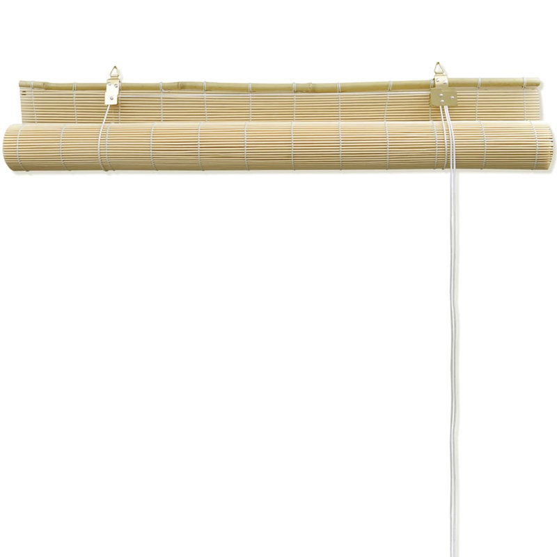Blackout Bamboo Roll-Up Blind, 140cm W x 220cm L, Natural