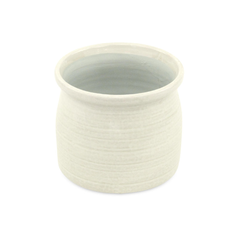 Pot à fleurs en céramique Mott, H 5,5 po x l 6,25 po x P 6,25 po, Gris