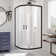 Prime 36" x 74.75" Semi-Frameless Round Sliding Shower Enclosure with Base Included