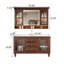 Ensemble de meuble-lavabo autoportant en bois massif 47,24 po avec miroir-2114607139