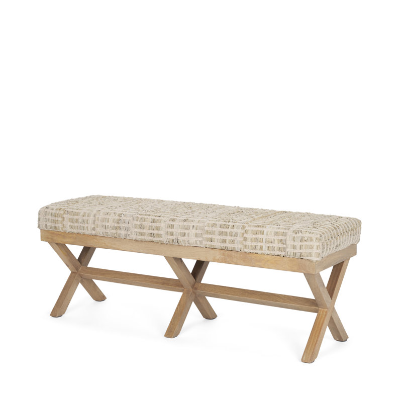Banc rembourré Yara, Gris / chevron