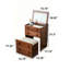 Commode 15,75 "en bois massif rétro avec coiffeuse et miroir de maquillage intégré-1013021127