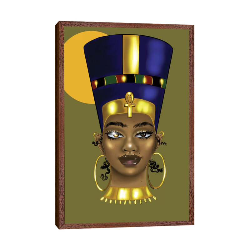 Brianna Nefertiti - Print on Canvas, Classic Brown Wood Framed, 66.04 cm H x 45.72 cm W