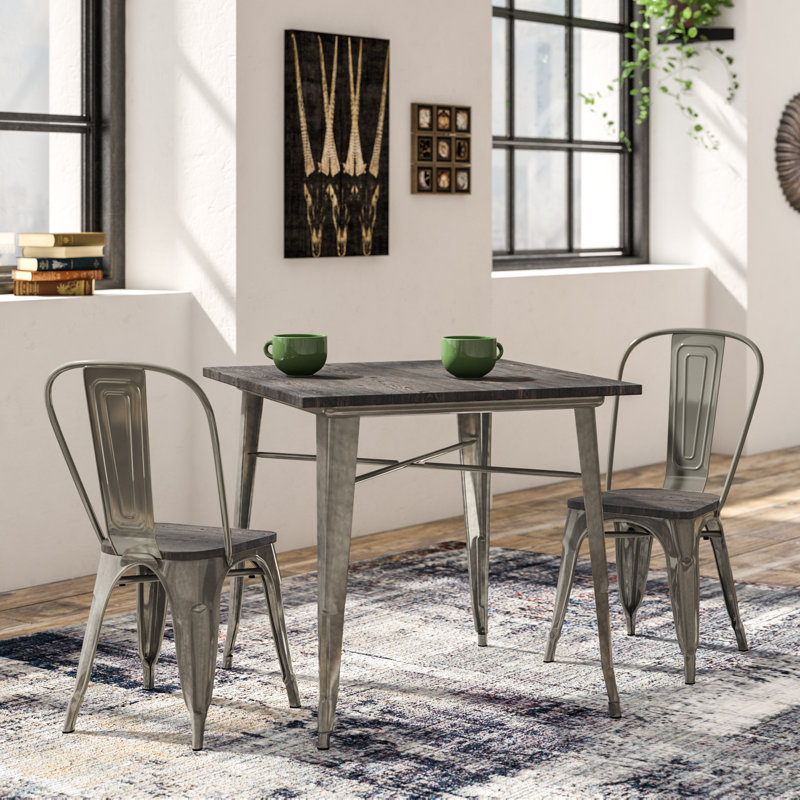 Metal Base Dining Table, Metallic