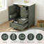 Meuble-lavabo compact de 61 cm (24 po) avec lavabo en céramique, armoire en MDF, rangement, design moderne-994444888