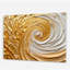 «Gold Eernal Swirl I», art mural abstrait en spirale en acrylique pour le salon-735949786