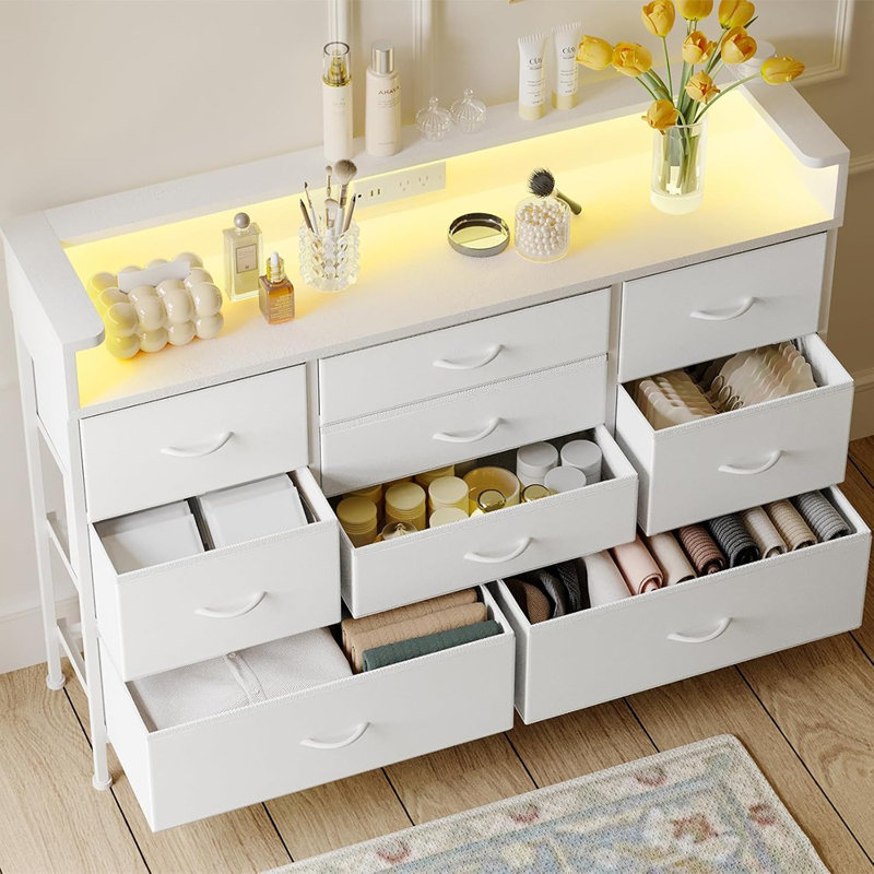 Commode blanche pour meuble télé avec tiroirs pour chambre à coucher