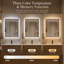 Miroir de salle de bain 32 po x 24 po avec cadre noir rétroéclairé et rétro-éclairé