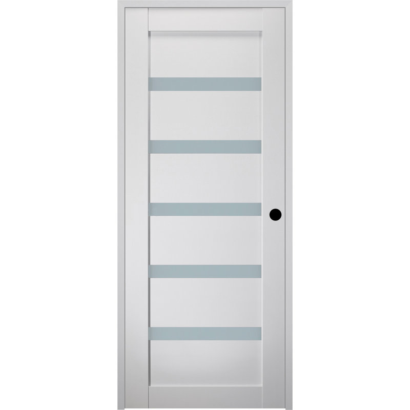 Bianco Noble White Frosted Glass Composite Prehung Interior Door