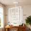 Luminaire de lustre de style campagnard, lanterne suspendue réglable en métal blanc rétro pour escalier de l'îlot de cuisine de la salle à manger