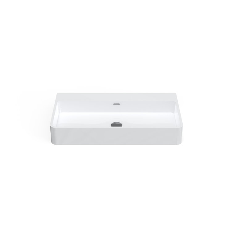 Badeloft Classic 17.7'' Stone Resin Rectangular Bathroom Sink with Overflow