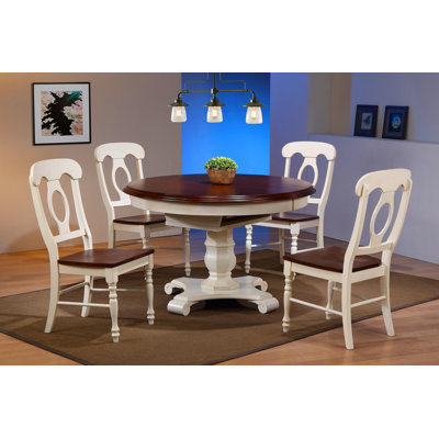 Azura 4 - Person Solid Wood Top Pedestal Dining Set