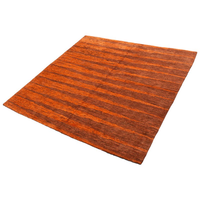 Tapis orange noué à la main unique 10 pi 0 po x 10 pi 0 po