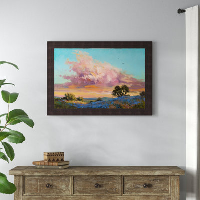 « bluebonnet country », reproduction de peinture à l’acrylique sur toile encadrée