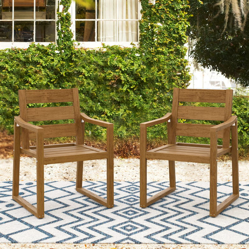 Reontae HDPS Patio Dining Chair, Teak