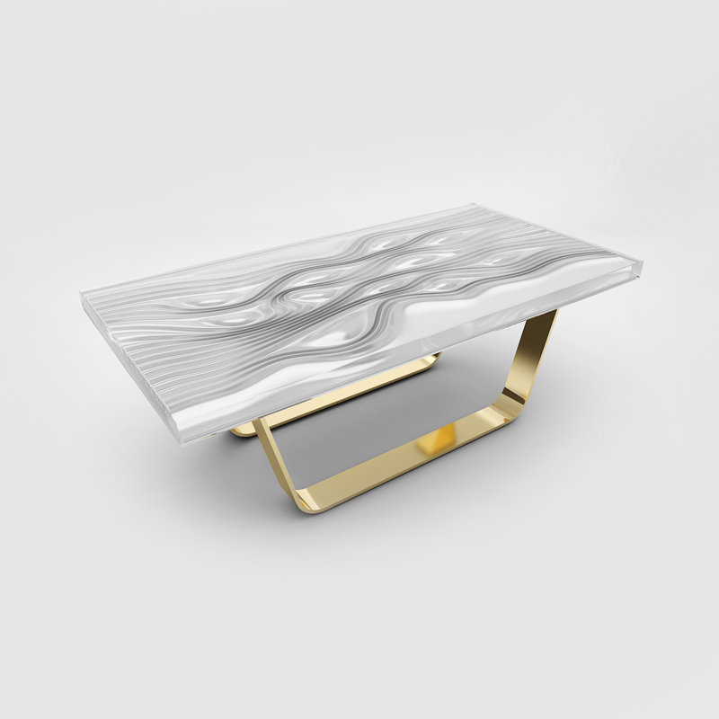 Table basse traîneau, Blanc