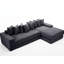 Lit en velours côtelé en L surdimensionné à 3 places, convertible, gris foncé, 8 coussins, sans assemblage pour la détente de fin de semaine-1715686773-1715686782