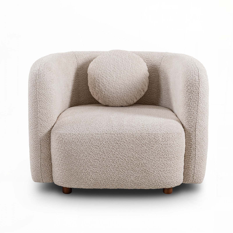 Chaise pivotante rembourrée Boucle, Beige Boucle