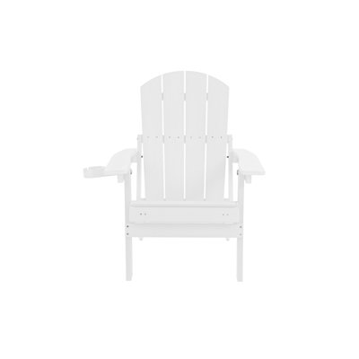 2-Piece Outdoor Lounge Chairs, Adirondack Chair With Built-In Cup Holder, Patio Chair, Table Not Include
