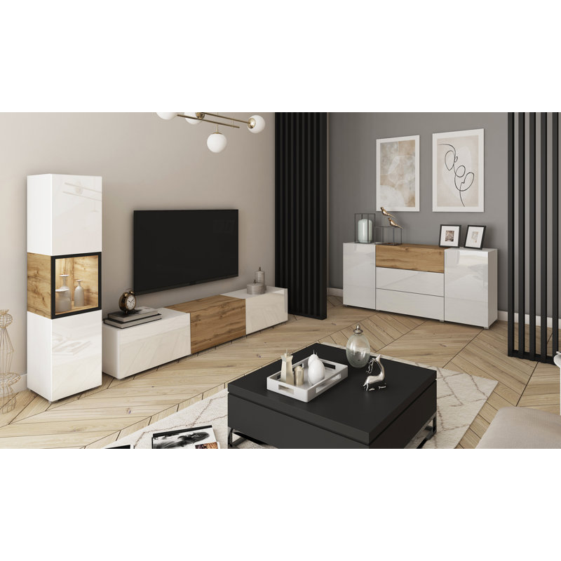 150cm W 3 - Drawer Chest of Drawers, White/Black