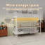 Lit superposé double au-dessus d'un lit double avec bureau intégré et éclairage à DEL - conception loft peu encombrante pour enfants et adolescents, structure robuste, assemblage facile, parfait pour les chambres à coucher et les dortoirs