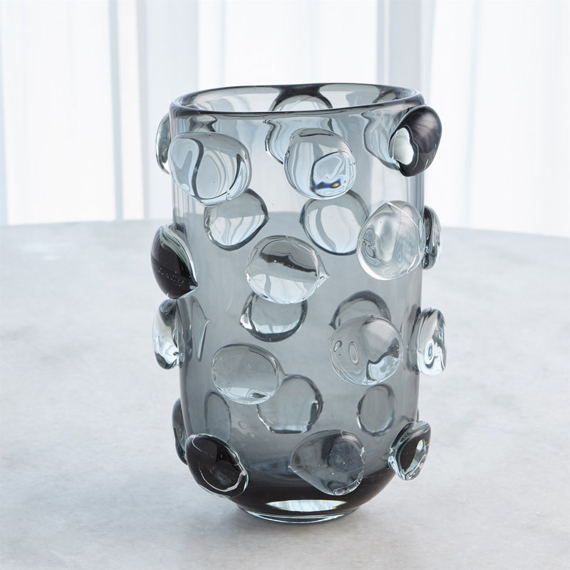 Rondelle Handmade Glass Table Vase, 11.75" H x 7.5" W x 6" D