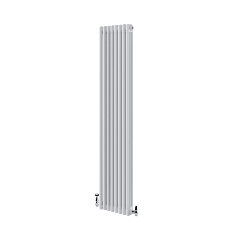 Uxbridge Vertical Traditional Colosseum Radiator, White, 1800mm H x 380mm W x 130mm D
