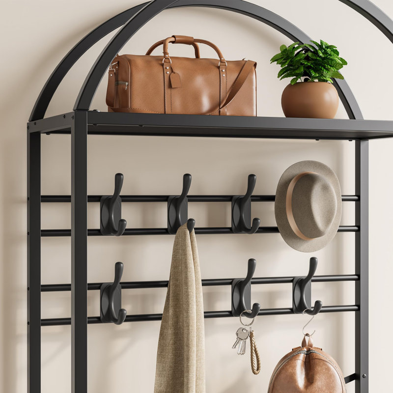 Portemanteau vintage en fer forgé, arche pour entrée, organisateur gain de place