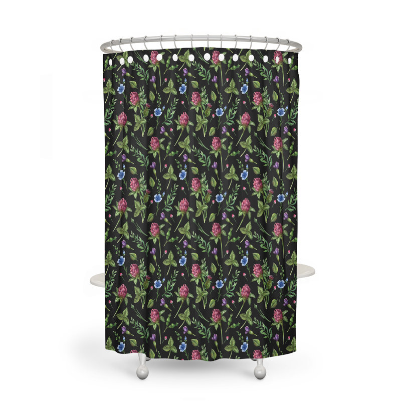 Adaleia Floral Shower Curtain, 72" H x 70" W