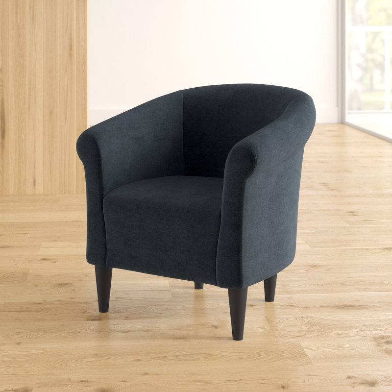Liam Upholstered Barrel Chair, Toulan Chalkboard Twill