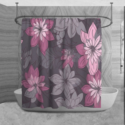 Motif floral de rideau de douche_6043