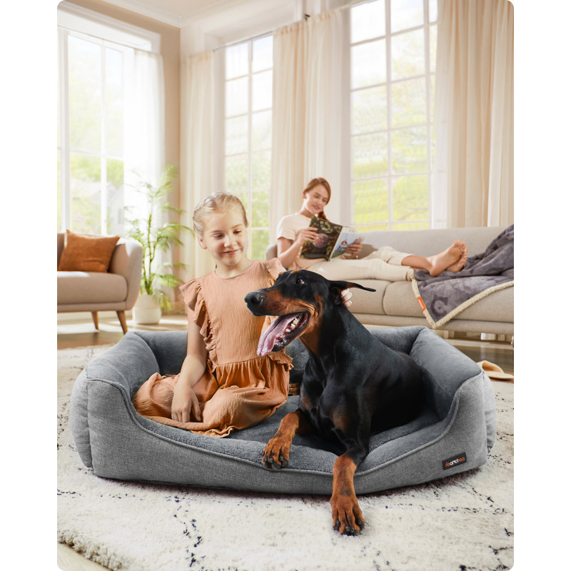 120x90x30cm Polyester Pet Bed, Light Grey