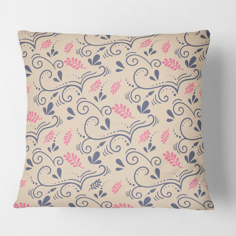 Botanical Pattern X Pillow, 16" x 16"