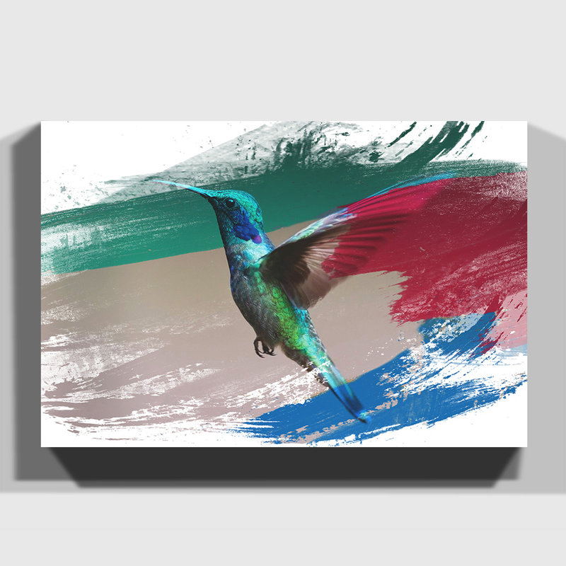 Hummingbird Mid-Flight - Wrapped Canvas, 70cm H x 100cm W