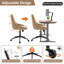 Upholstered Swivel Office Chair, Soft Padded Desk Chair with Silent Swivel & Rolling Wheels, Height Adjustable Computer Chair-117671171