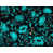 Black/Turquoise Floral