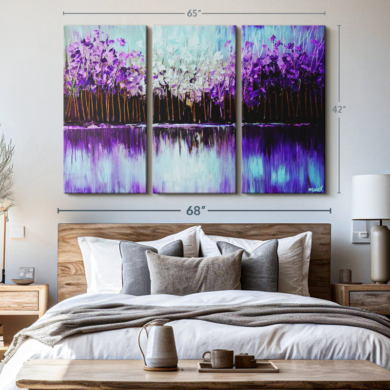 «Purple Reflection I» sur toile, H 42 po x l 65 po