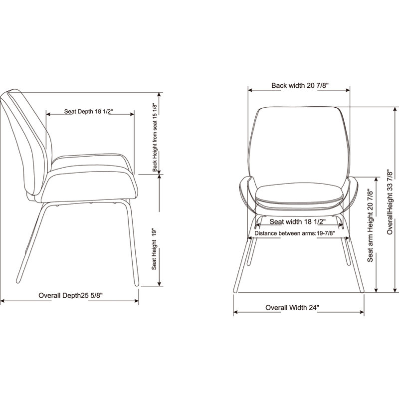 Black Bonded Leather Guest Chair with Metal Frame